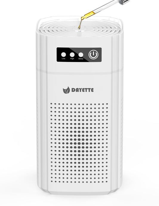DAYETTE Air Purifiers for Bedroom Home, H13 HEPA Filter Removes of Smoke, Dust, Pollen, Pet Dander & Odors, Small Air Cleaner with Fragrance Sponge for Dorm Room, Office & Car, 15dB Ultra-Quiet