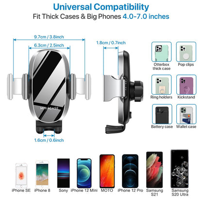 Miracase Universal Cup Phone Holder for Car, [Upgraded Version] Adjustable Long Neck Car Cup Holder Phone Mount Cradle Friendly Compatible with iPhone Huawei Google and All Smartphones, Silver