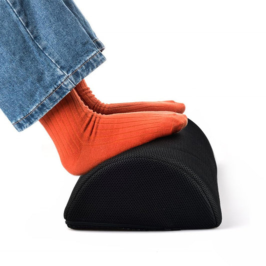 Foot Rest Under Desk, Ergonomic Footrest with Premium Memory Foam and Non-Slip Micro Beads Bottom, for Home Office Desk Airplane Travel for Relieving Knee Pain (Black)