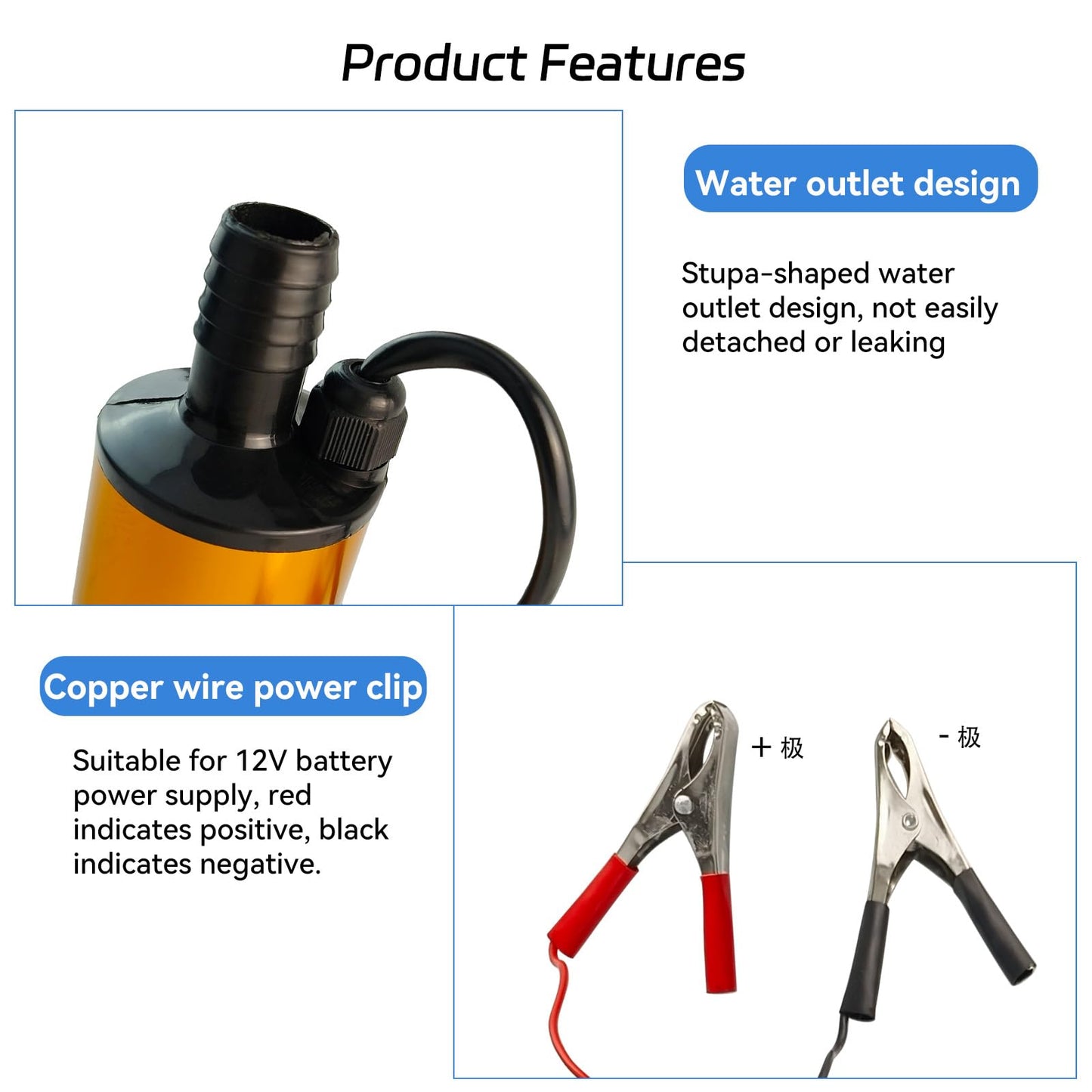 AeKeatDa DC 12V 80W Water Pump Submersible Electric Diesel Pump,8A Water Oil Diesel Fuel Transfer Fluid Pump