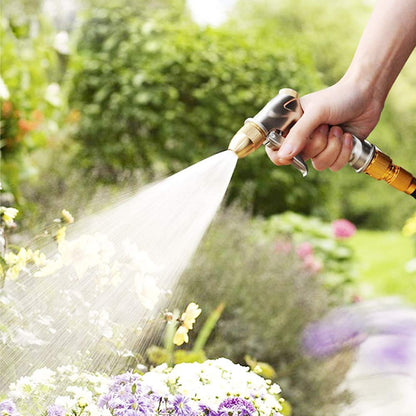VASLON Garden Hose Nozzle Gun, Zinc Alloy Body & Full Brass Nozzle, Leak Proof Metal Hand Sprayer, High Pressure Pistol Grip in 4 Spraying Modes (Metal)