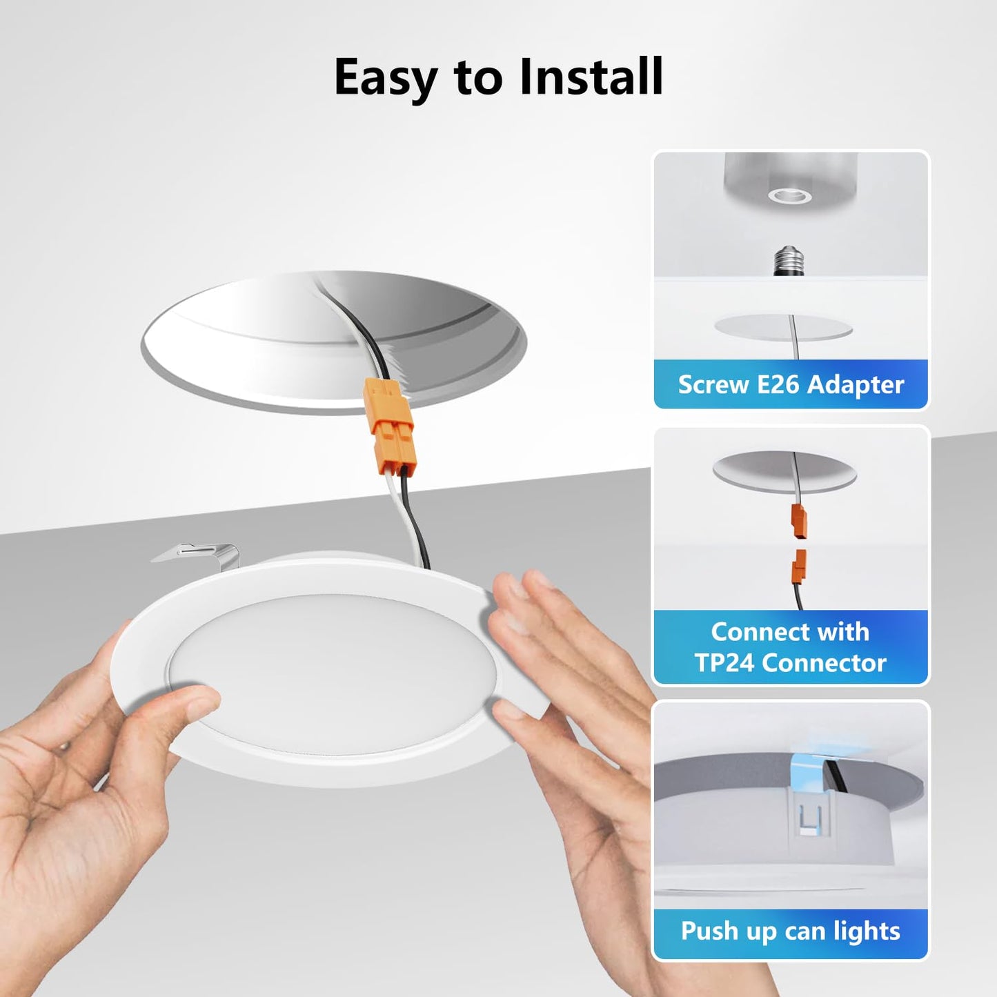 LVWIT 4 Inch 5CCT LED Downlight, 7W 700 Lumens Dimmable, IC Rated LED Recessed Lighting, 2 Pack (2700K/ 3000K/ 4000K/ 5000K/ 6000K- 5CCT)
