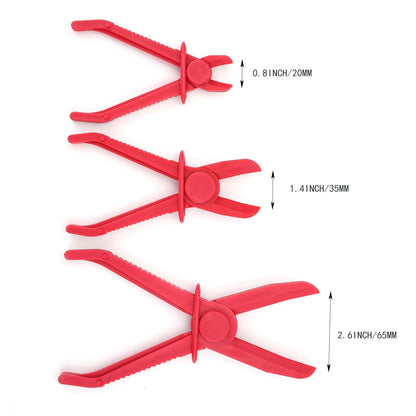 9-Pack Hose Pinch Off Pliers, Line Clamps Pinch Pliers, for Use While Repairing Coolant, Brake, Vacuum and Fuel Systems (Red, 3 Sizes)