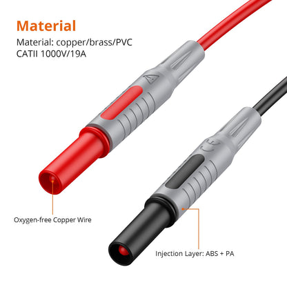 Proster Multimeter Leads Kit 9 in 1 Test Leads with Alligator Clips Test Leads Test Hook Test Lead Tweezers Electric Tester Leads for Multimeter Tester