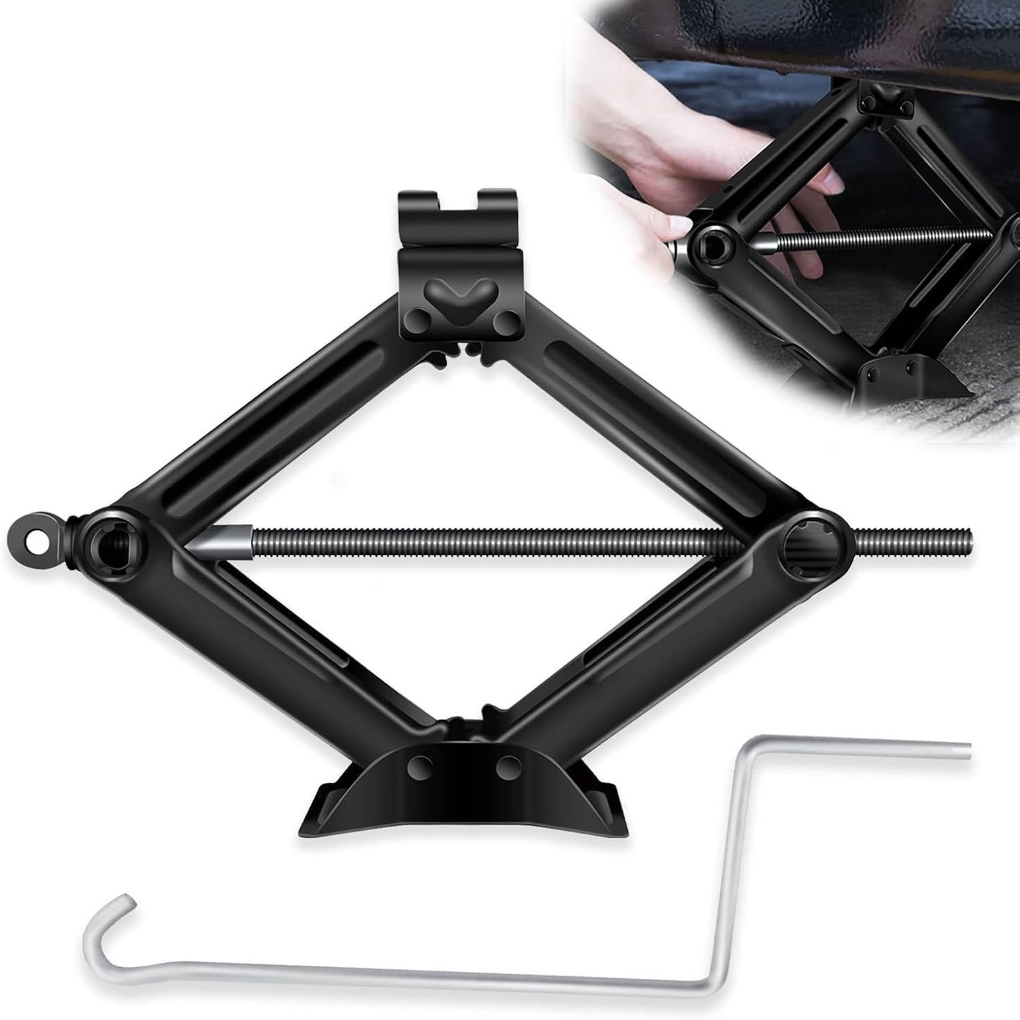 Scissor Jack, Compact Car Jack Kit 2 Ton/4409 LBS, 105 to 385mm Lifting Range Car Lift Jack, Portable Tire Change Kit for Cars/SUV
