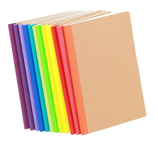 12 Pack Kraft Notebooks, Journals in Bulk for Writing, Blank Paper Sketchbooks, 60 Pages Notebook, 8.3x5.5 Inch, A5 Size, Travel Journal Set, for Gifts, Students and Office Supplies