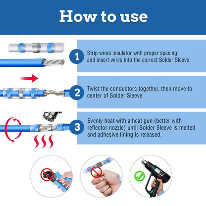 New Age America® 450pcs KableSeal™ Solder Seal Wire Connector Kit | AWG 26-10 | Marine Grade & IP67 Water Proof | Color Coded | Self Soldering Wire Terminals | Wire Terminals | w/Case | UL Certified