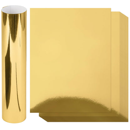 60 Sheets Metallic Gold Cardstock Paper, Goefun Foil Paper Glossy Cardstock 8.5 x 11 for Crafting Scrapbooks Greeting Cards and Invitations （250 GSM）