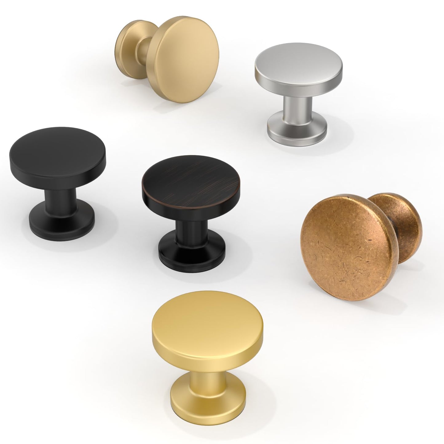 Asimerdeco 10 Pack Champagne Bronze Cabinet Knobs Single Hole Cabinet Pulls Round Kitchen Cabinet Knobs Drawer Knobs Dresser Knobs