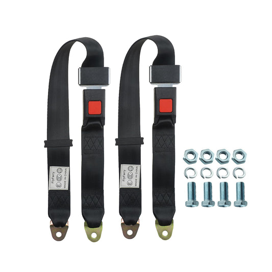 FlyFerry Universal Seatbelt 2 Points Adjustable Seat Belts for Golf Cart, Go Kart, UTV, Buggies, Truck, Other Vehicles, 63 Inch