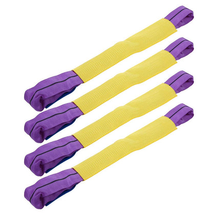 Tie Down Straps,4pcs Recovery Alloy Wheel Securing Link Straps Trailer Yellow/Purple