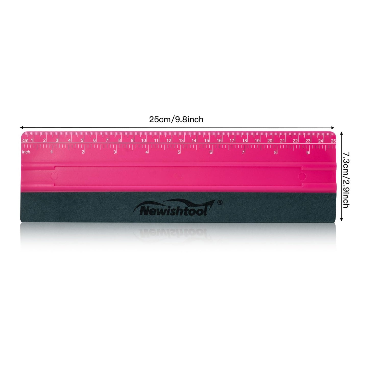 NEWISHTOOL Vinyl Wrap Squeegee for Vinyl, Big Size Wallpaper Smoothing Squeegee, 3 Pack 25CM Decals Squeegee with Ruler & Micro Suede Felt Edge for Sign Making Graphic Window Tint Film Application