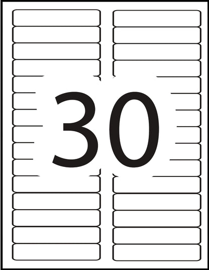 Avery Filing Labels with TrueBlock Technology for Laser and Inkjet Printers, 2/3" x 3-7/16", White, File Tabs Labels, Folder Labels, Rectangle, 600 Labels, Permanent (5366) Made in Canada