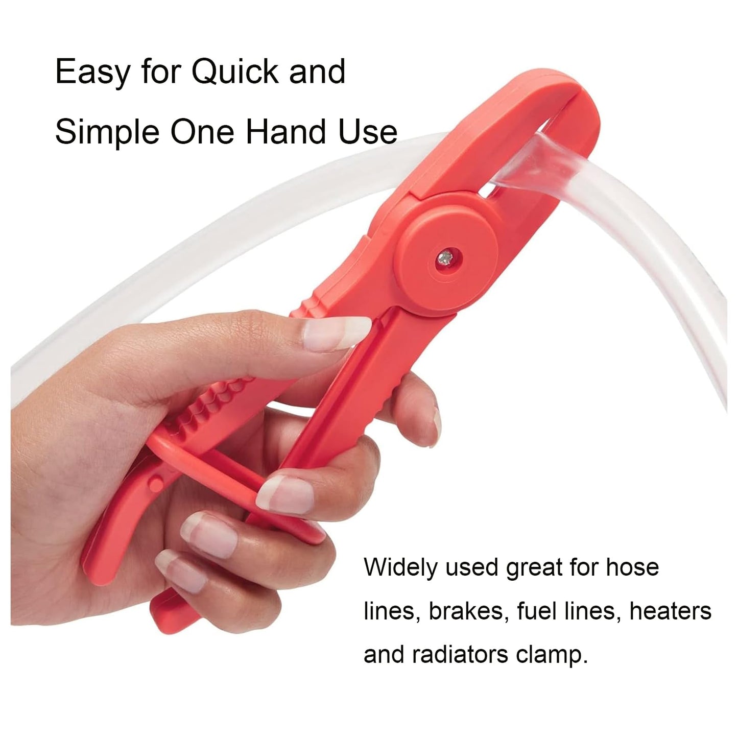 9-Pack Hose Pinch Off Pliers, Line Clamps Pinch Pliers, for Use While Repairing Coolant, Brake, Vacuum and Fuel Systems (Red, 3 Sizes)