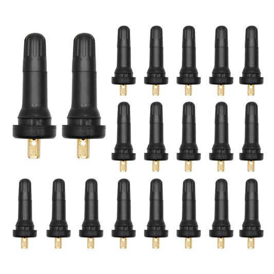 VIKKSAER 20Pcs TPMS 20008 Rubber Snap-in Tire Valve Stem Fit for 0.45” Rim Holes on Standard Vehicle Tires