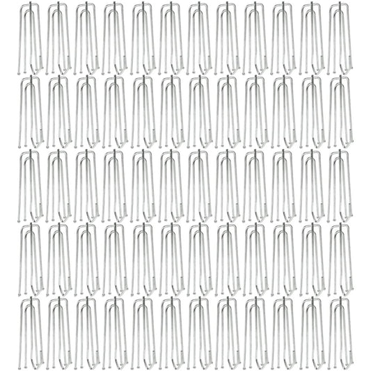 100 Pack Stainless Steel Shower Curtain Hooks Pleater Tape Hook Traverse 4 Prongs Pleat Pinch Metal Hooks Heavy Duty Clips Pin Drapery for Window Door and Shower Curtain