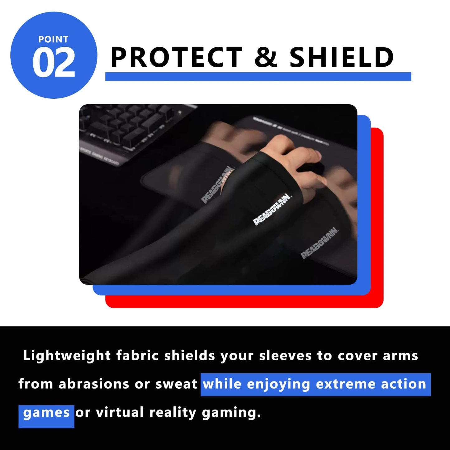 Peabownn Gaming Sleeve Short Arm Pc Reduces Friction & Fatigue Cooling Arm Sleeves for Men Women Gamers Accessories 1 PCS, Black, Small/Medium