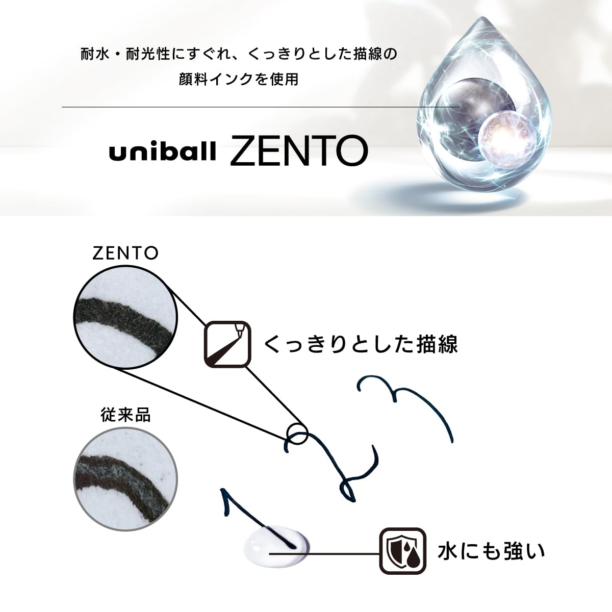 三菱鉛筆 uniball ZENTO Flow Model Rollerball Pen, Anodized Aluminum Grip, Fine 0.5mm, Water-Based Black Ink, Ultra-Smooth with Reduced Friction, Jade, UBNZF05.7