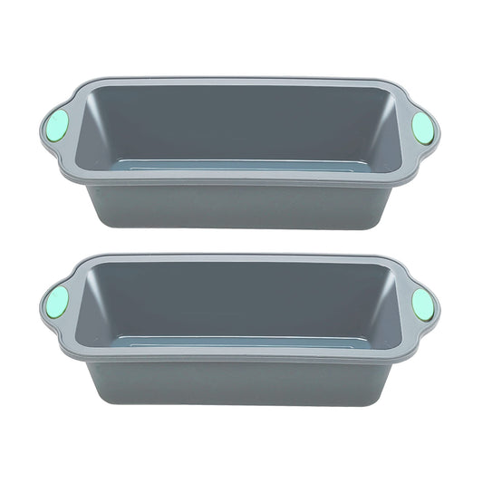To encounter 9 Inch Silicone Bread and Loaf Pan, 2 Pack Food Grade Nonstick Silicone Molds for Baking Banana Bread, Meat Loaf, Pound Cake, with Metal Reinforced Frame More Strength