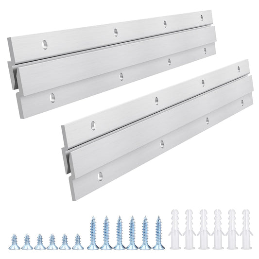 French Cleat Picture Hanger, Aluminum Z Hanger Interlocking Wall Mounting Bracket Hardware Kit Z Clips for Hanging Wall Painting, Mirrors, Panels, Artwork, Cabinet, Whiteboard (12inch-2Pairs)