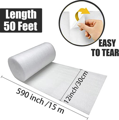 11.5"x 100' (1200in) Foam Wrap Rolls for Moving Packing Foam Roll Packing Materials Shipping Packing Moving Supplies, Thick Cushion packaging wraps for Protect Glasses, Fragile Items, Dishes