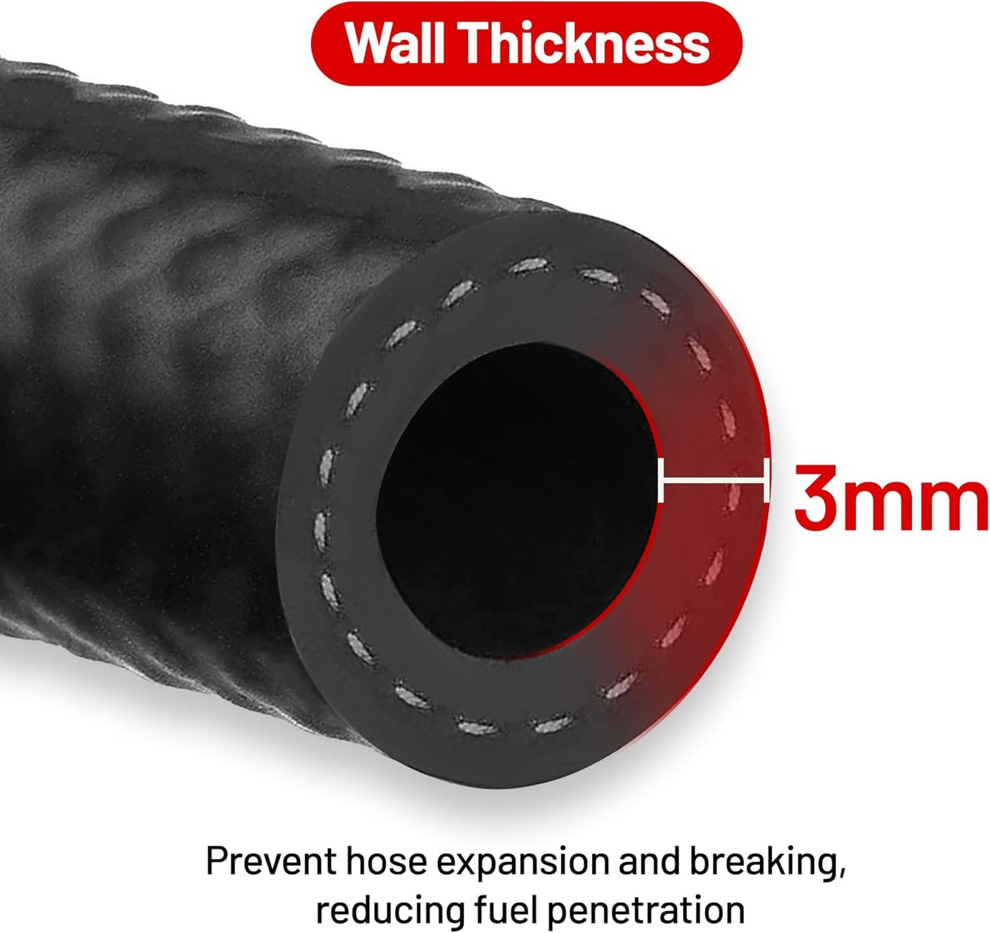 Evil ENERGY 3/8 Fuel Hose Line NBR Rubber 30R7 10FT 300PSI