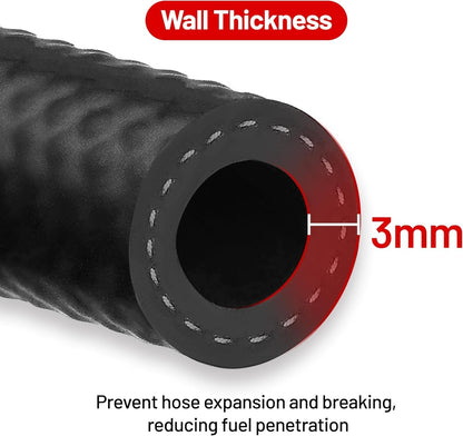 Evil ENERGY 3/8 Fuel Hose Line NBR Rubber 30R7 10FT 300PSI