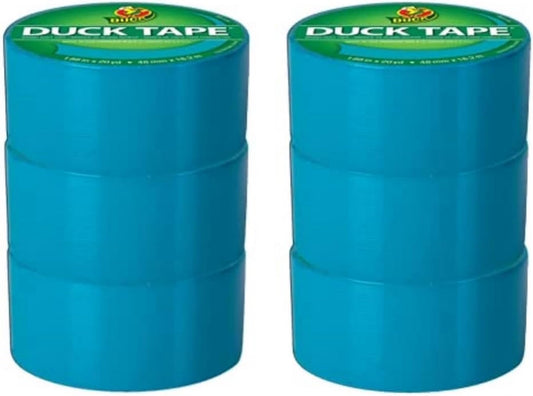Duck Brand Duck Color Duct Tape, 6-Roll, Electric Blue (1311000_C)