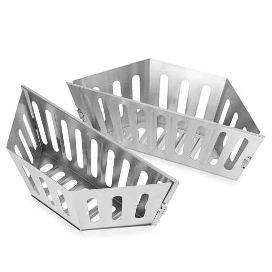 Stanbroil Charcoal Basket Holder for Weber 22" and 26" Charcoal Grills, Heavy Duty Stainless Steel Char-Basket for Briquette, Wood Chips (2 Pack)