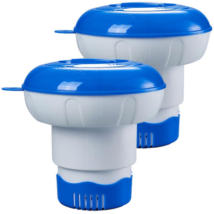 2 PCS Pool Chlorine Floater for 5 PCS 3" CHL orine Tablets, 7" Pool Collapsible Chlorine Floater,Optimal Pool Chlorinator,Adjustable Floating Chlorine Dispenser for Pool of Inground and Above Ground