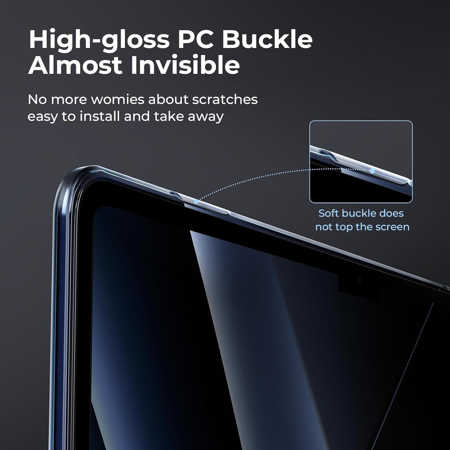 EooCoo Compatible with MacBook Air 15 inch Case 2026-2023 Release M5 M4 M3 M2 A3448 A3241 A3114 A2941, Anti-Fingerprint, Ultra Thin Protective Hard Shell Laptop Cover, Midnight Clear