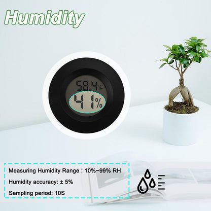 Mini Hygrometer Thermometer Digital Humidity Meter Indoor/Outdoor Humidity Monitor Reptile Thermometer for Greenhouse Garden Cellar Fahrenheit(℉)/ Celsius(℃) 6 Pack