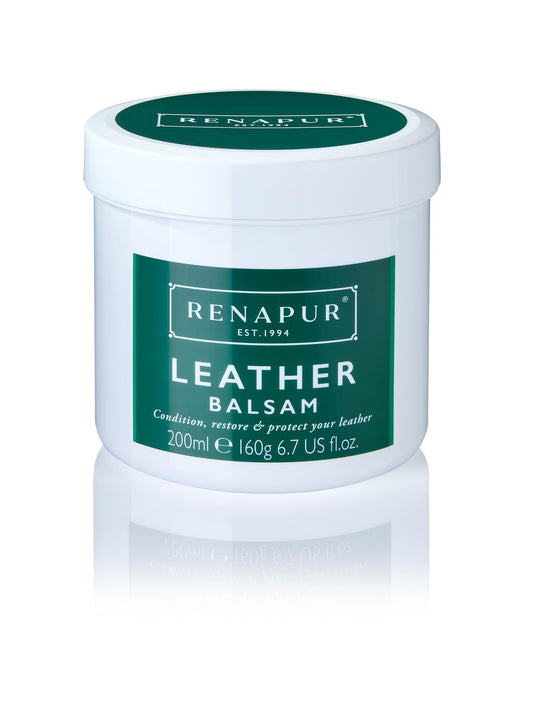 Renapur Leather Balsam, Natural Conditioner, Protector and Restorer — for Leather Furniture, footwear, Purses & Bags, Car interiors & Bikes, Saddlery & Tack. (6.7 fl oz + Applicator Sponge)