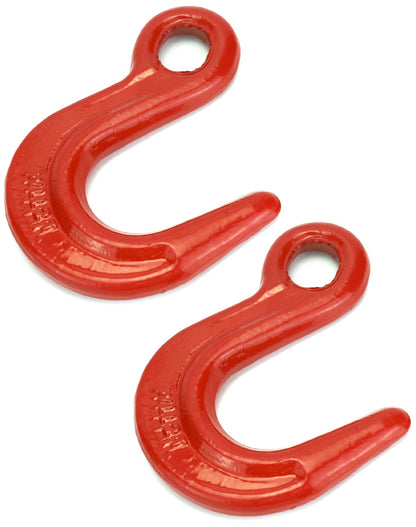 QWORK Alloy Steel Large Opening Lifting Hook, 2 Pack 4400 lbs Strong Load-Bearing Crane Hoist Hook Easy to Install The Sling for Construction Engineering, Factory Hoisting, Harbor Hoist, 2Ton