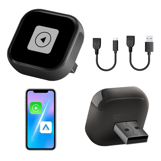 Pyniro 2-in-1 Wireless CarPlay & Android Auto Adapter, Mini Plug & Play Dongle for USB/Type-C Port Converts Wired to Wireless, Fast Auto-Connect, Low Latency, Compact Design for iOS 10+ & Android 11+