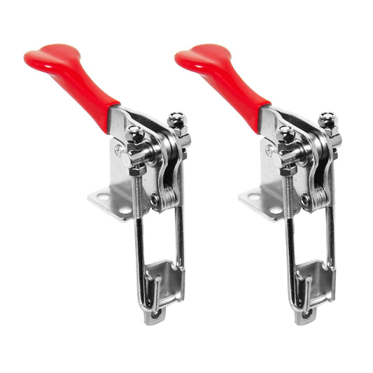 POWERTEC 2PK Toggle Clamp, 1000 lbs Holding Capacity, 334 Adjustable 90 Degree Vertical U Bolt Latch w/Antislip Hand Grip for Woodworking Jigs & Fixtures, Smoker, Tire Carrier, Cabinet (20309-P2)