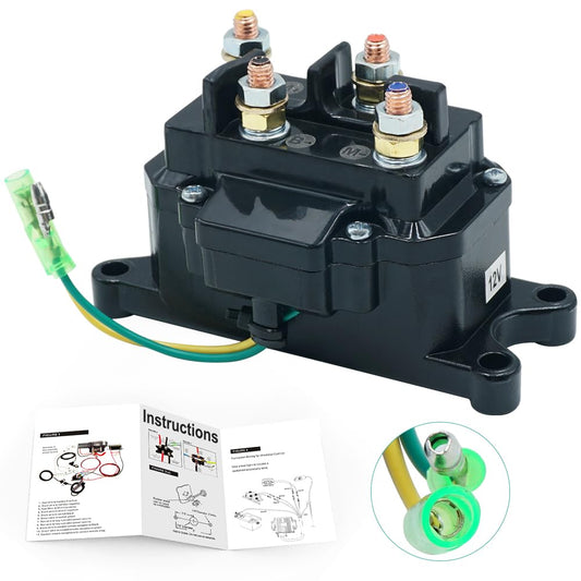 Triumilynn 12V 250A Winch Solenoid Relay Contactor for ATV UTV Boat Vehicle Industry Winch 1500-5000lbs, Replace 63070 62135 74900 70715 2875714