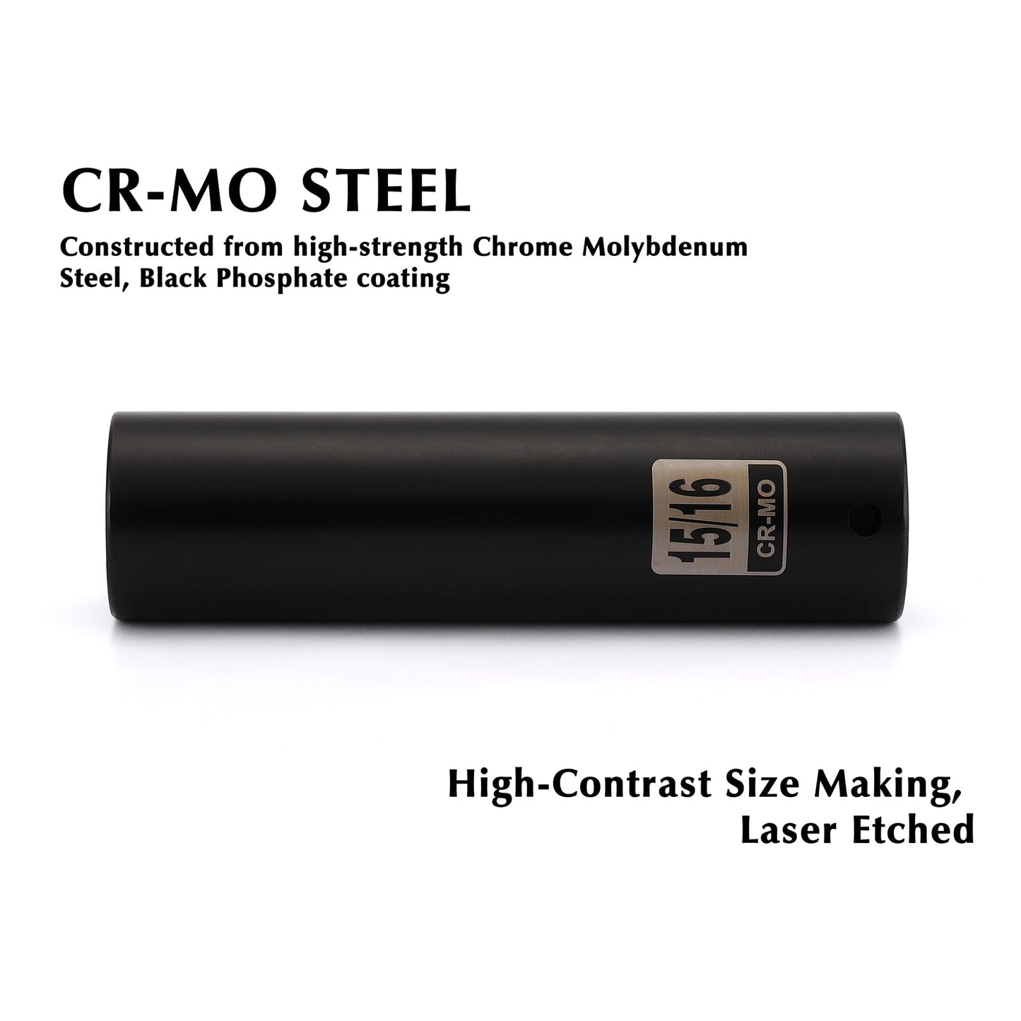 EMENTOL 2PCS 1/2 Inch Drive Extra Long Deep Impact Socket Set- 3/4 Inch and 15/16 Inch, CR-MO, SAE, 6 Point Extra Deep Socket, 5" Length