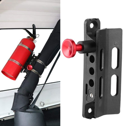 Acouto Extinguisher Mount Extinguisher Holder Mount Bracket Adjustable with 4 Clamps Fit for Sport/JK/Sahara for Polaris for (Red)