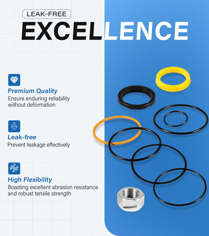7135551 Tilt Hydraulic Cylinder Seal Kit for Bobcat Skid Steer Loader 630 631 632 641 642 643 645 653 730 731 732 741 742 743 751 753 7753 843 853 Replace for 6804605