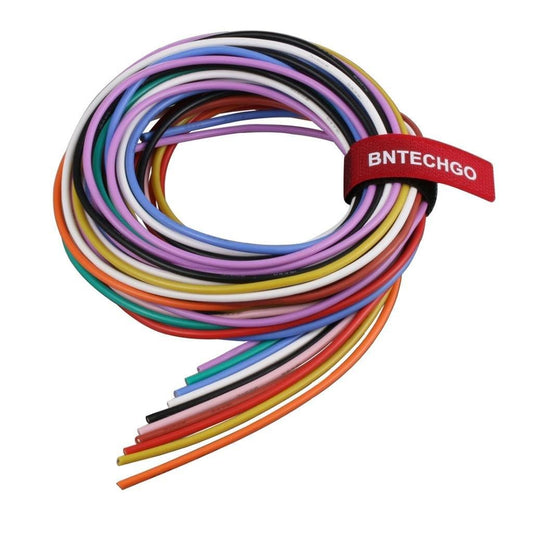 BNTECHGO 16 Gauge Silicone Wire Kit Ultra Flexible 10 Color each 5ft High Resistant 200 deg C 600V Silicone Rubber Insulation 16 AWG Silicone Wire 252 Strands of Tinned Copper Wire Stranded Wire Cable