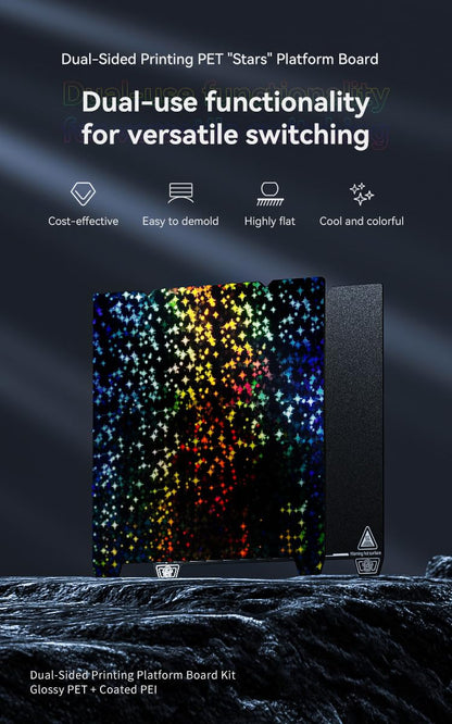 Creality Double-Sided Printing “Stars” Platform 235 * 235mm (Glossy PET + Coated PEI), Without Soft Magnetic Sticker, 3D Printer Platform for K1/Ender-3 V3/SE/KE/S1/3 S1Pro/3/3 Pro/3S/3V2/5/5S/5Pro