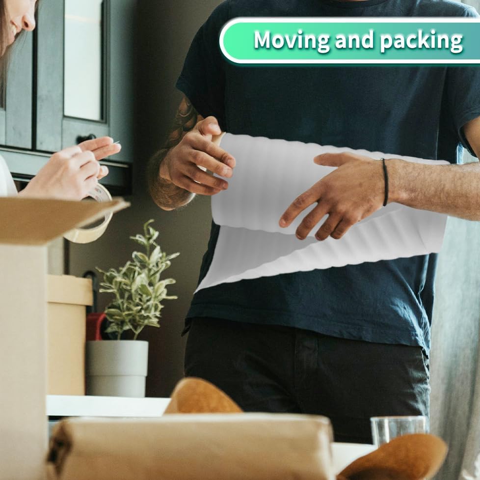 12"x100'Foam Wrap Roll for Packing Moving Supplies, Cushioning Packing Foam Roll for Protect Fragile Items, Shipping Packaging Materials