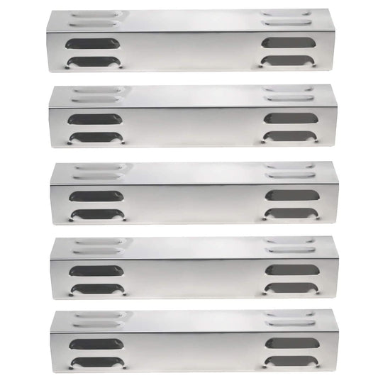 GFTIME 15 13/16" Grill Heat Plates Shield Tent, Burner Cover for Backyard Grill and Dyna-Glo 5 Burner DGE 530/486 Series DGB390SNP-D,DGB390GNP-D Grill, Stainless Steel Grill Replacement Parts, 5 Pack