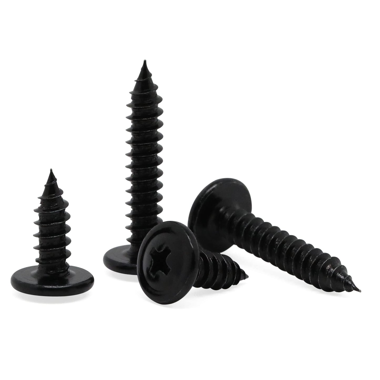 #8 x 1 Black Phillips Modified Wafer Truss Head Wood Screws, 200 PCS