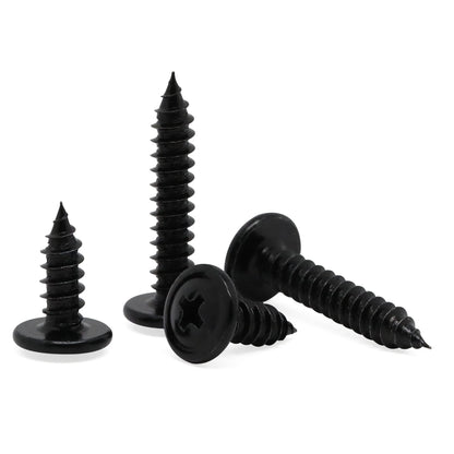 #8 x 1 Black Phillips Modified Wafer Truss Head Wood Screws, 200 PCS