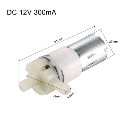 uxcell DC 12V 300mA 1300ml Water Flow Self Priming Diaphragm Micro Water Pump for Coffee Machine, Water Dispenser