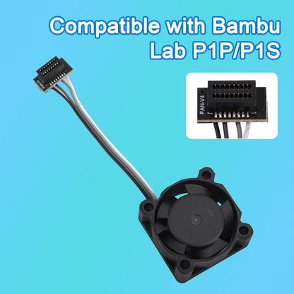 2pcs Extruder Hotend Cooling Fans for Bambu Lab P1P/P1S 3D Printer, High-Speed Silent 3D Printer Cooling Fan Accessories Parts for Fast Heat Dissipation