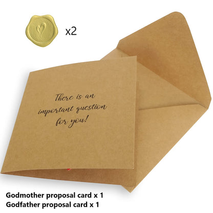 HAMUIERS Will You Be My Godparents Proposal Card, Godparents Proposal Gift, Godparents Gifts from Godchild, Godparents Request Asking Card for Baptism - Godmother and Godfather Set of 2