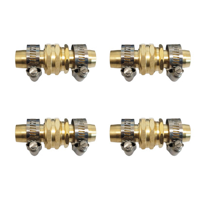 VASLON Solid Brass Garden Hose Repair Kit, 3/4" and 5/8" Hose End Repair Connector with Stainless Steel Clamps, Male and Female Hose Fittings, 4 Sets